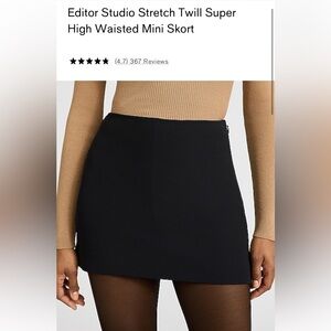 Editor Stretch Twill Super High Waisted Mini Skort